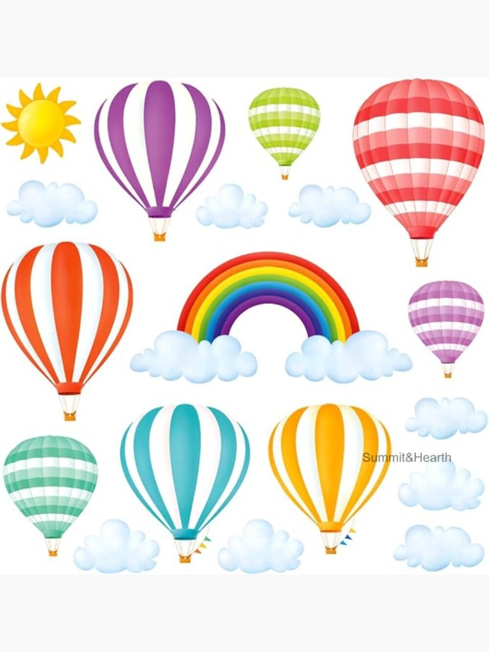 Vinyl Wall Stickers, Reusable Peel & Stick, 8 Sheets Nursery Decor